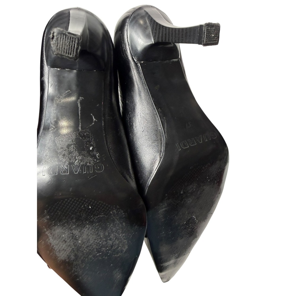 Guardi Vintage 90s Pointed Toe Buckle Pumps Black Size 37 - Picture 5 of 5